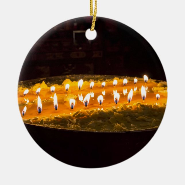 Tibet - Ritual butter lamp Ceramic Ornament (Front)