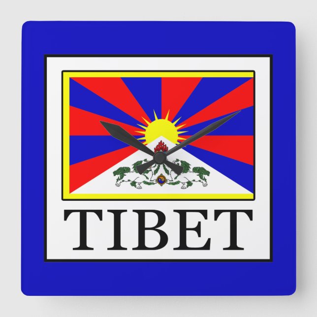Tibet Square Wall Clock (Front)