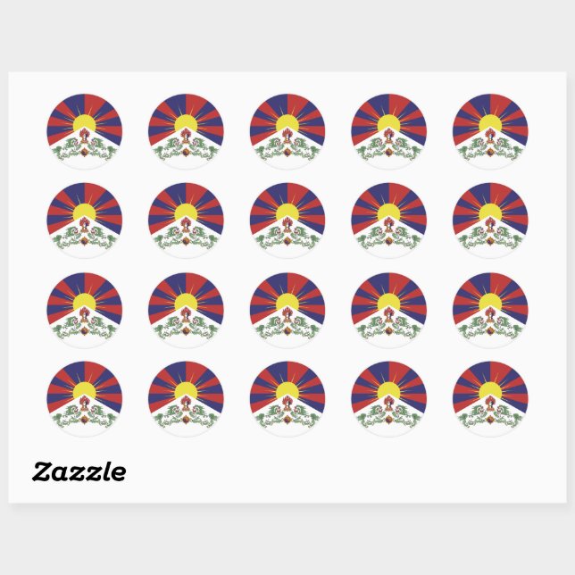 Tibet sticker, Tibetan Flag patriotic / Himalayas Classic Round Sticker (Sheet)