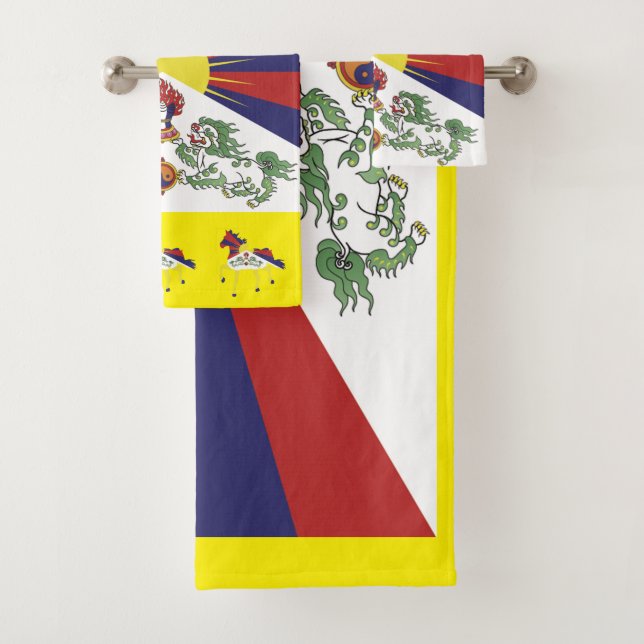 Tibet & Tibetan Flag bathroom fashion / Himalayas Bath Towel Set (Insitu)