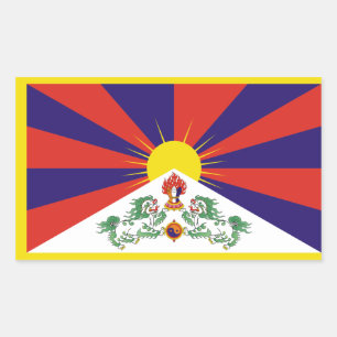 Tibet/Tibetan Flag Rectangular Sticker