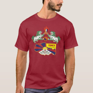 Tibet & Tibetan Flag, Snow Lions, Map / fashion  T-Shirt