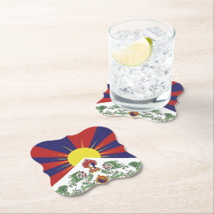 Tibet & Tibetan Flag travel party / Himalayas Paper Coaster