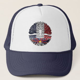 Tibet Tibetan French France Tree Roots Flag Trucker Hat