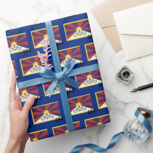 Tibet Wrapping Paper, Tibetan Flag patriotic Blue Paper