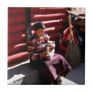 Tibetan Boy Ceramic Tile