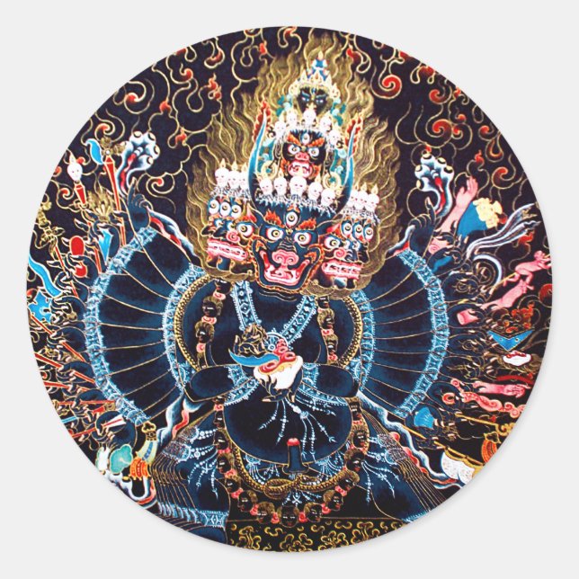 Tibetan Buddhist Art (Chemckok Heruka) Classic Round Sticker (Front)