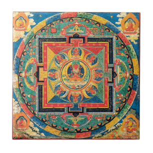 Tibetan Buddhist Mandala Tile