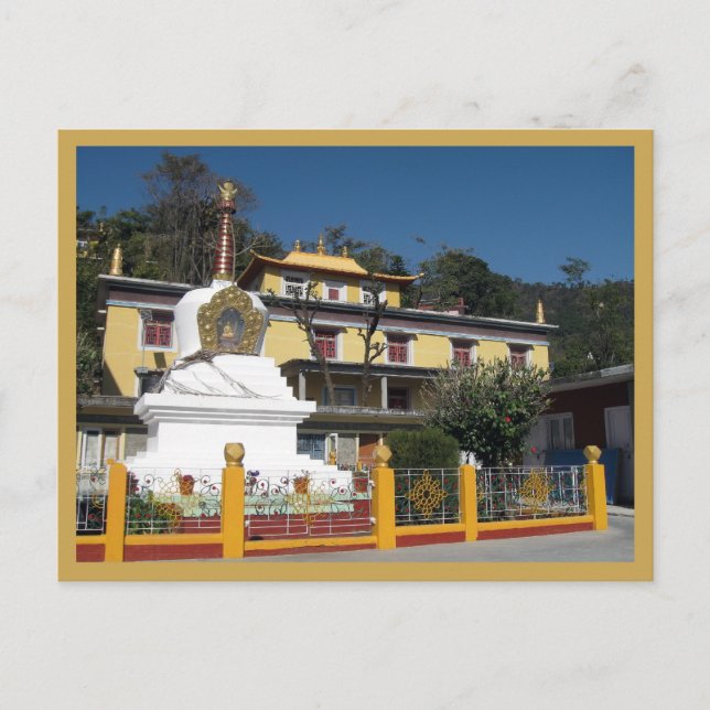 Tibetan Buddhist Stupa Temple Tashi Jong Monastery Postcard (Front)