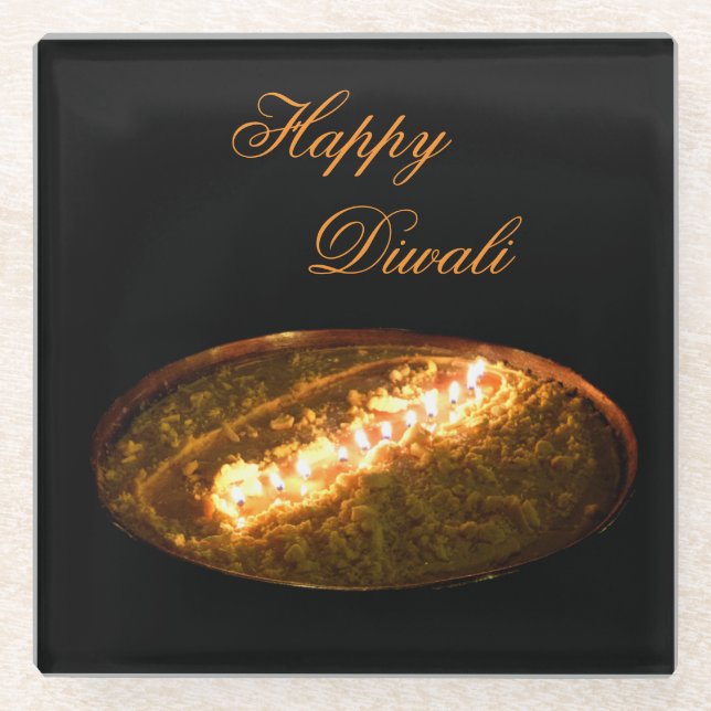 Tibetan Butter Lamp Glass Coaster (Front)