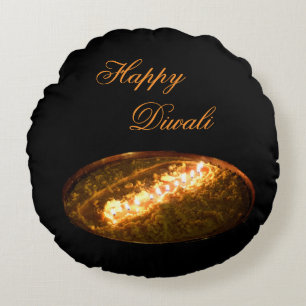 Tibetan Butter Lamp Round Cushion