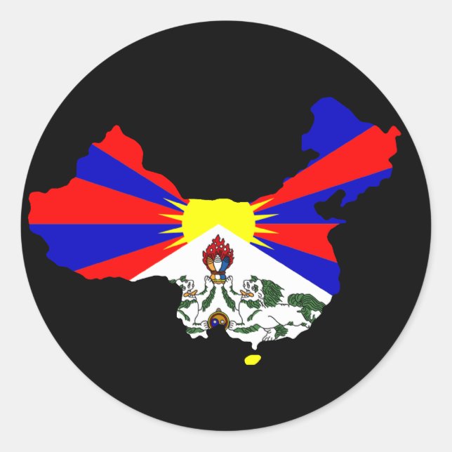 Tibetan China Classic Round Sticker (Front)
