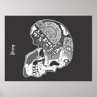 Tibetan Engraved Skull Poster