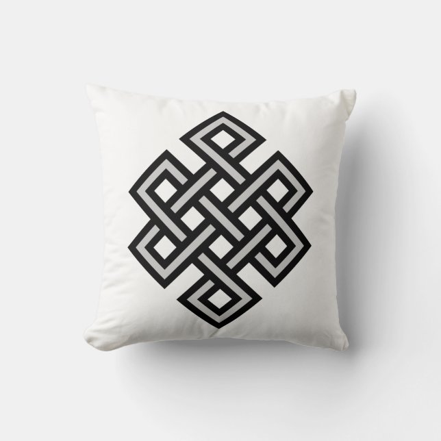 Tibetan eternity knot infinity endless symbol reli cushion (Front)