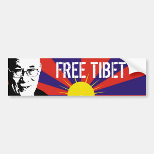 Tibetan Flag, Dalai Lama, FREE TIBET Bumper Sticker