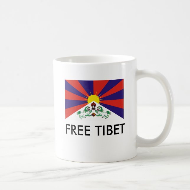 Tibetan Flag, FREE TIBET Coffee Mug (Right)