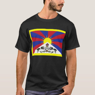 Tibetan flag + om mani T-Shirt