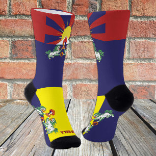 Tibetan Flag Patriotic, Sustainable Tibet Premium Socks