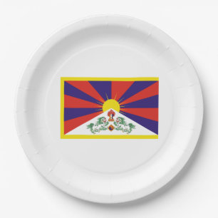 Tibetan Flag (Tibet) Paper Plate