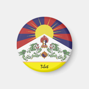 Tibetan flag & Tibet - travel Himalayas / Lhasa Magnet