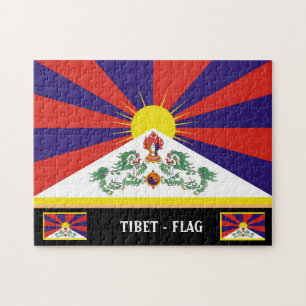 Tibetan Flag & Tibetan country / Tibet & Himalayas Jigsaw Puzzle
