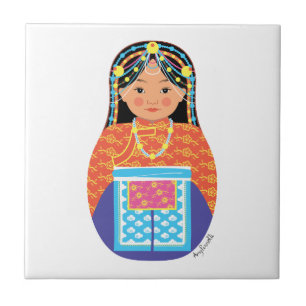 Tibetan Girl Matryoshka Tile