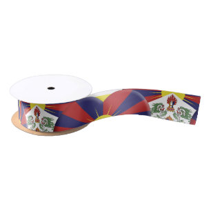 Tibetan Hearts & Tibetan Flag / Tibet Satin Ribbon