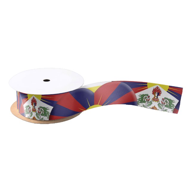 Tibetan Hearts & Tibetan Flag / Tibet Satin Ribbon (Spool)
