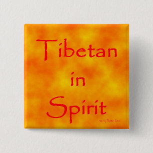 Tibetan in Spirit-button 15 Cm Square Badge