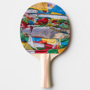 Tibetan landscape with prayer flags - Himalaya Ping Pong Paddle