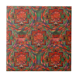 Tibetan Mandala Ceramic Tile