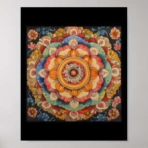 Tibetan Mandala Sacred Geometry  Poster