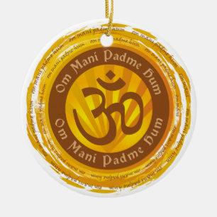 Tibetan Mantra Aum Symbol Ceramic Ornament