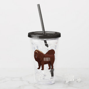 Tibetan Mastiff dog cartoon illustration Acrylic Tumbler