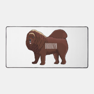 Tibetan Mastiff dog cartoon illustration  Desk Mat