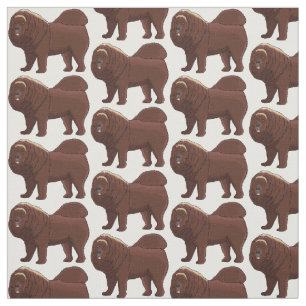 Tibetan Mastiff dog cartoon illustration  Fabric