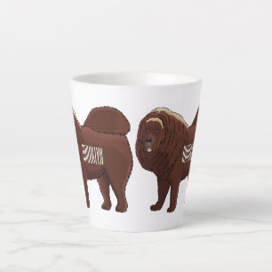 Tibetan Mastiff dog cartoon illustration  Latte Mug