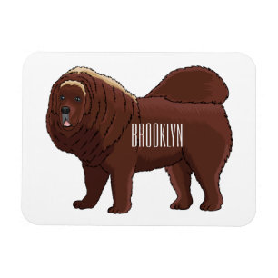 Tibetan Mastiff dog cartoon illustration Magnet