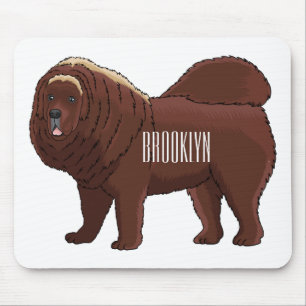 Tibetan Mastiff dog cartoon illustration Mouse Pad