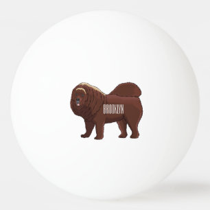 Tibetan Mastiff dog cartoon illustration Ping Pong Ball