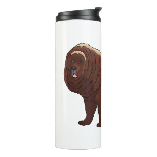 Tibetan Mastiff dog cartoon illustration Thermal Tumbler