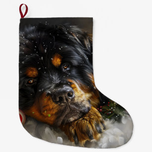 Tibetan Mastiff Dog Christmas Festive  Large Christmas Stocking
