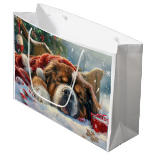 Tibetan Mastiff Dog Christmas Festive  Large Gift Bag