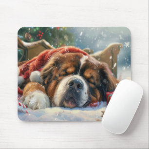 Tibetan Mastiff Dog Christmas Festive Mouse Pad