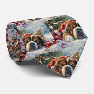 Tibetan Mastiff Dog Christmas Festive Tie