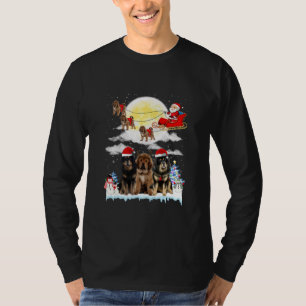 Tibetan Mastiff Dog Santa Sleigh Christmas Lover T-Shirt