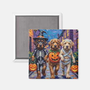 Tibetan Mastiff Dogs In Halloween Costumes Magnet