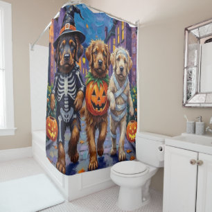 Tibetan Mastiff  Dogs In Halloween Costumes Shower Curtain