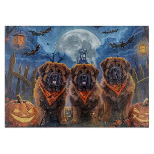 Tibetan Mastiff Halloween Spooky Cutting Board