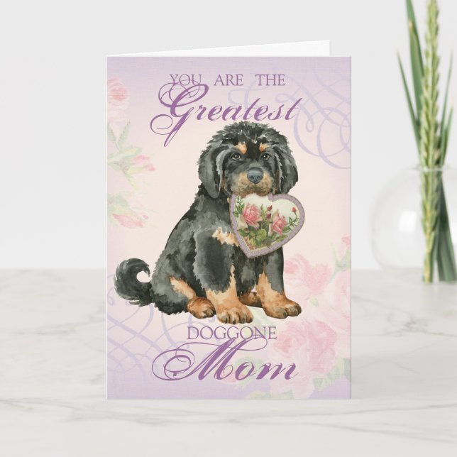 Tibetan Mastiff Heart Mum Card (Front)